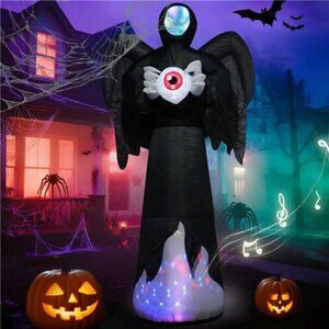 Halloween Inflatables – 8FT Giant Mirror Reaper with Built-in Scary Sound